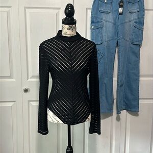 PrettyLittleThing High Neck Illusion Bodysuit